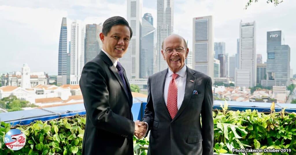 MOU Memorandum of Understanding MOU Chan Chun Sing Wilbur Ross Ministry for Trade and Industry MTI