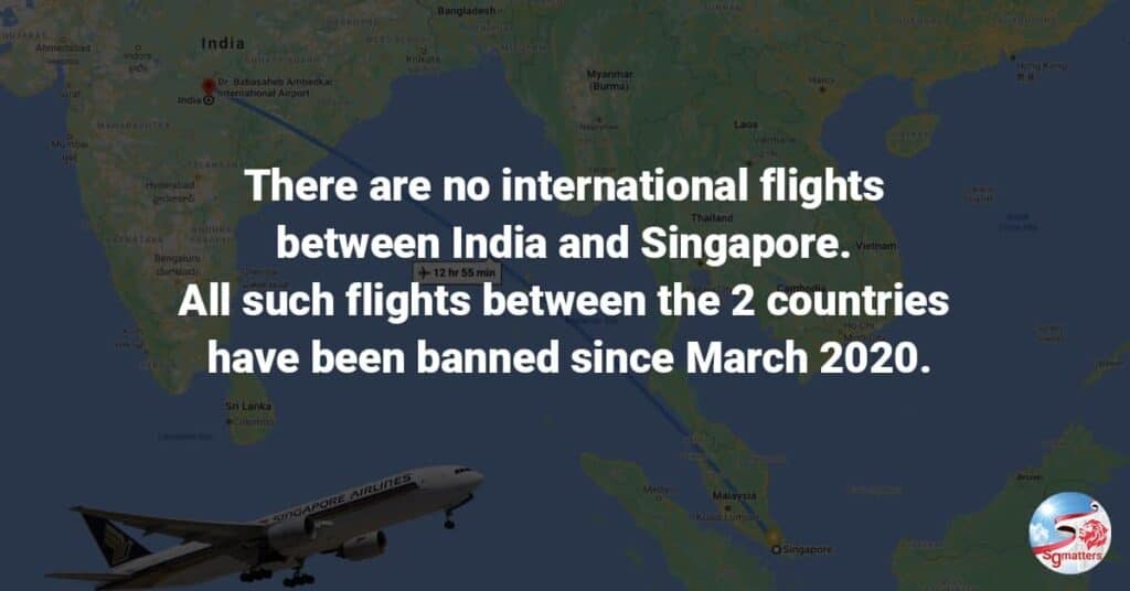 Singapore to India Flights Banned Since March 2020