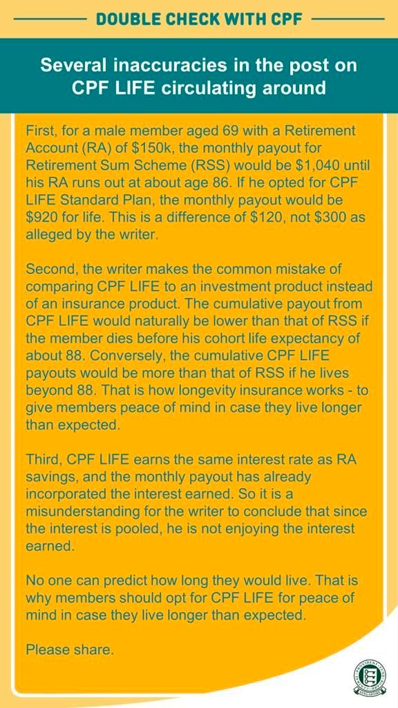 CPF, LIFE, Payout